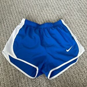 Blue and White Nike Dri-Fit Running Shorts